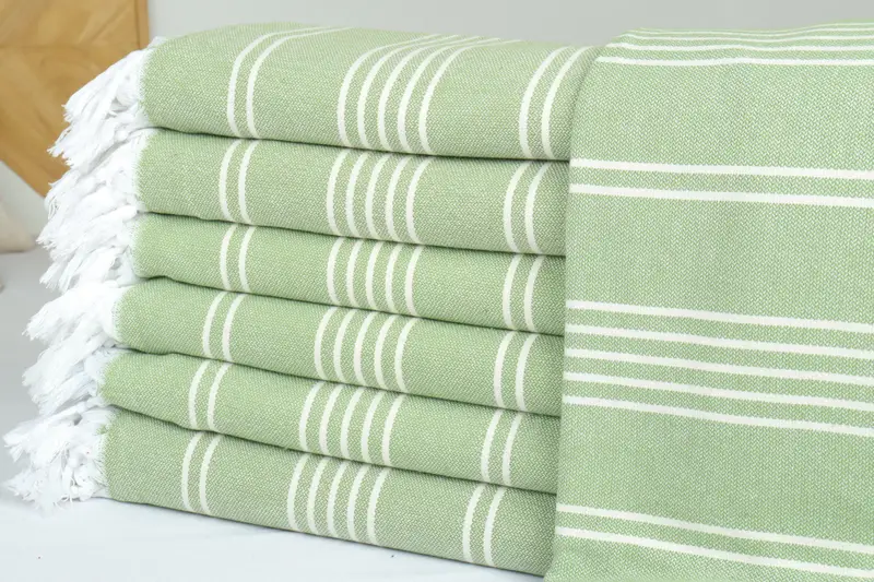 Bridal Shower Gift, 96x70 Cotton Striped Towel, Throw Blanket Couch, Bridal Shower Favors, Shower Curtain, Turkish Blanket, Best Friend Wedding Gift - 2
