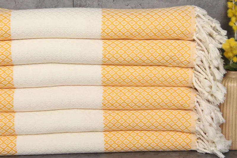 Personalized Diamond Towel Dark Yellow Bath Towel 36x71 Inches