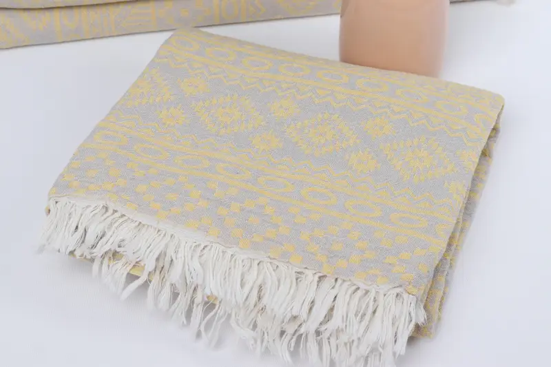 Birthday Gift, Turkish Bath Towel USA, 68x36 Cotton Geometric Towel, Travel Towel, Wedding Gift, Personalized Turkish Towel, Monogram Beach Towel - 6