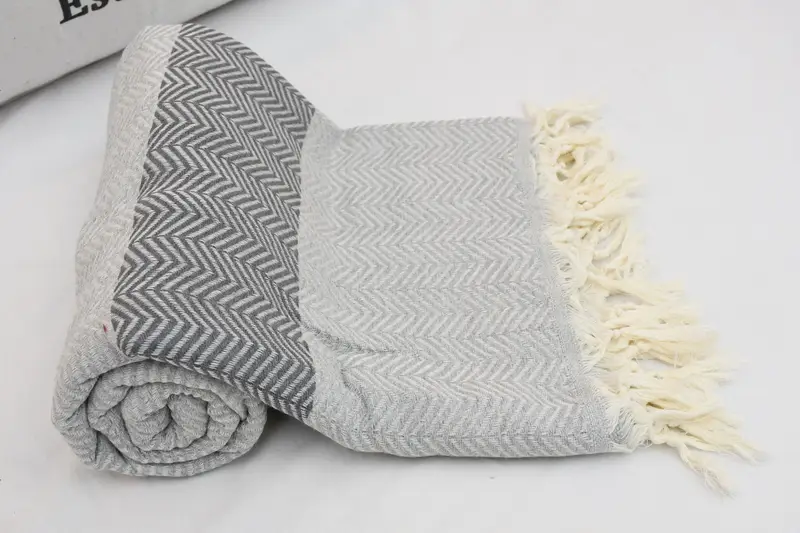 Woven Blanket, Beach Wedding Favor, Summer Gift, Large Beach Towel Personalized, 84x80 Cotton Chevron Towel, Bridal Shower Gift, Woven Throw Blanket - 6