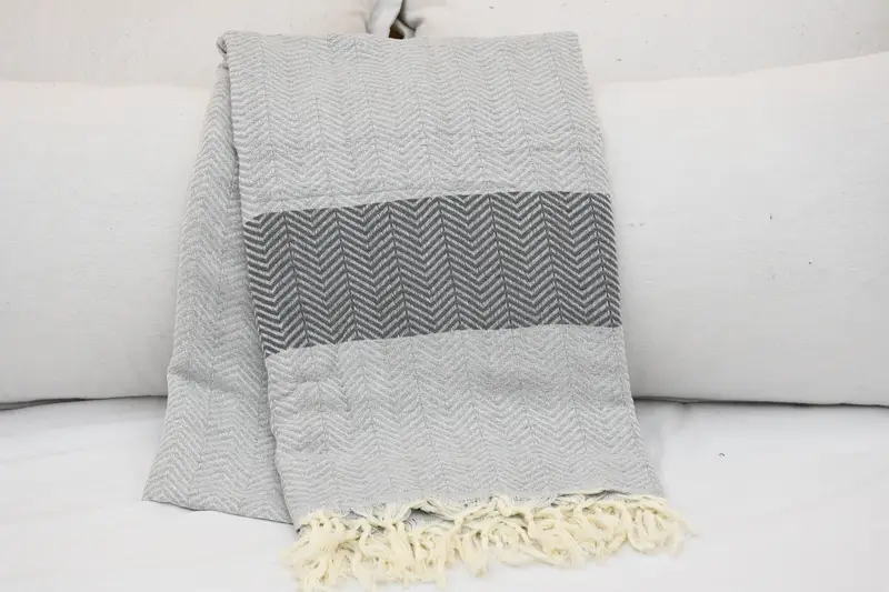 Woven Blanket, Beach Wedding Favor, Summer Gift, Large Beach Towel Personalized, 84x80 Cotton Chevron Towel, Bridal Shower Gift, Woven Throw Blanket - 1