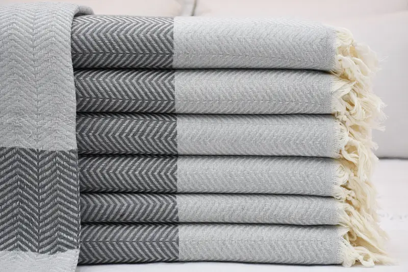 Woven Blanket, Beach Wedding Favor, Summer Gift, Large Beach Towel Personalized, 84x80 Cotton Chevron Towel, Bridal Shower Gift, Woven Throw Blanket - 2