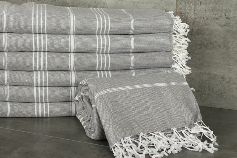 Couch Throw, 96x80 Cotton Striped Towel, Personalized Home Gift Wedding, Bachelorette Gifts, Bedspread, Turkish Bedcover, Tablecloth - 2