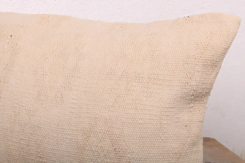 Vintage Pillow, 12x20 Beige Pillow Sham, Cushion, Turkish Kilim Pillow, Kilim Rug Cushion Cover, Decorative Bolster Pillow Cover, Turkish Pillow - 5