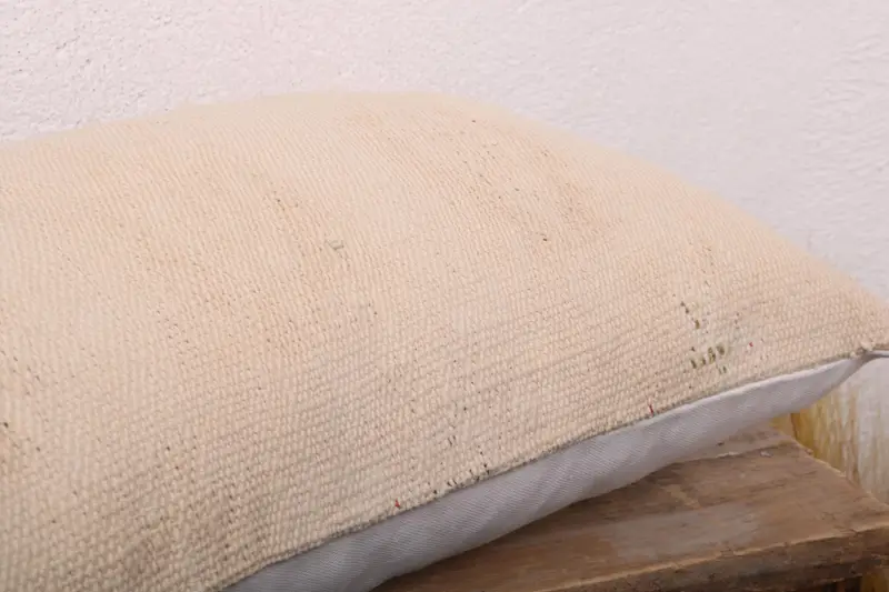 Vintage Pillow, 12x20 Beige Pillow Sham, Cushion, Turkish Kilim Pillow, Kilim Rug Cushion Cover, Decorative Bolster Pillow Cover, Turkish Pillow - 6