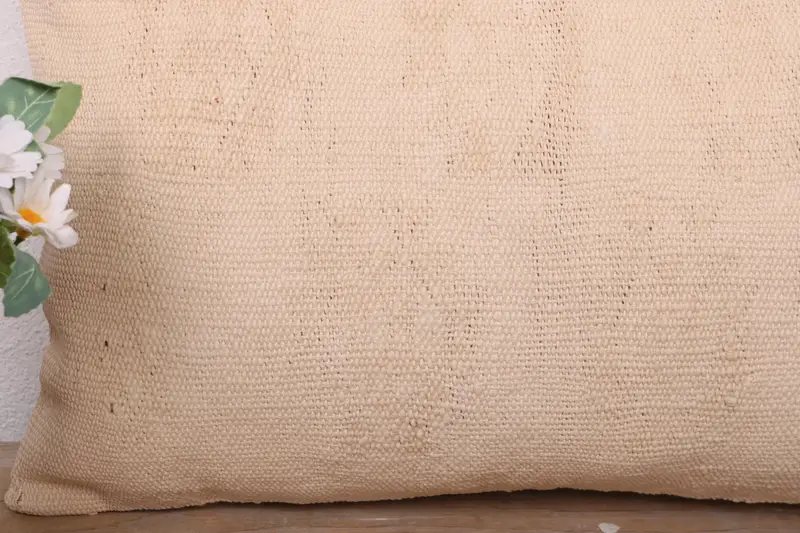 Vintage Pillow, 12x20 Beige Pillow Sham, Cushion, Turkish Kilim Pillow, Kilim Rug Cushion Cover, Decorative Bolster Pillow Cover, Turkish Pillow - 3