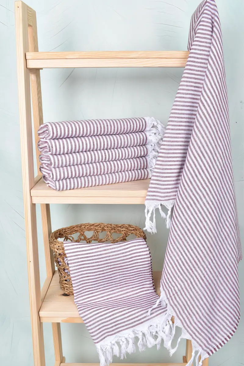 Bridal Shower Gifts, Spa Towel, Lightweight Turkish towel, Bachelorette Party Gift, Personalized Towel, Spa Gift Towel, 68x36 Cotton Striped Towel - 3
