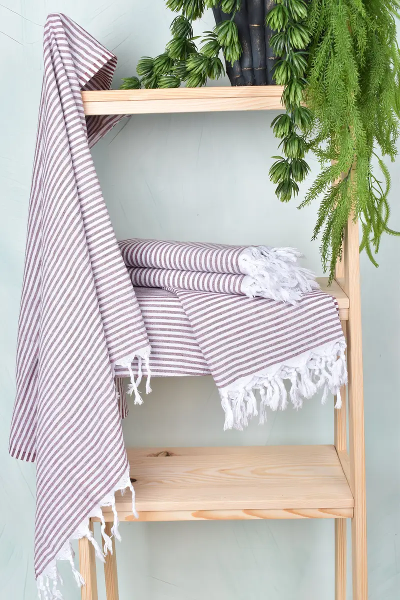 Bridal Shower Gifts, Spa Towel, Lightweight Turkish towel, Bachelorette Party Gift, Personalized Towel, Spa Gift Towel, 68x36 Cotton Striped Towel - 6