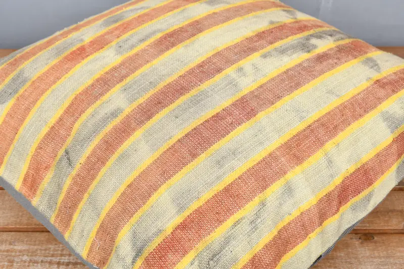 18x18 Gray Cushion Cover, Natural Pillow Sham, Decorative Bolster Pillow, Turkish Pillow, Pillow Case, Kilim Pillow Cover, Handmade Kilim Cushion - 3