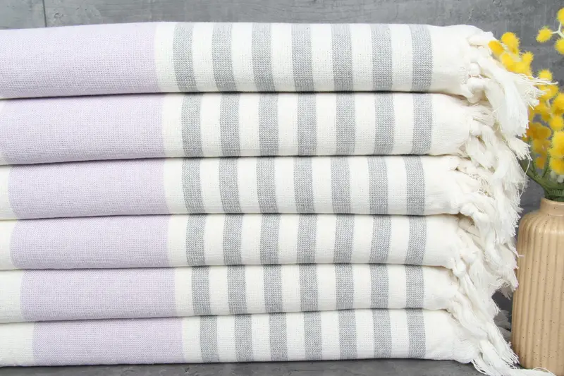 Wedding Gift Turkish Beach Towel Lilac Peshtemal, 40x67 Inches
