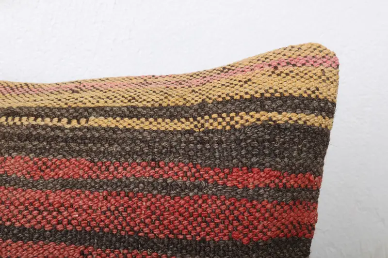 Vintage Kilim Pillow, Home Decor Pillow, Rustic Pillow, Ethnical Kilim Rug Pillow, 12x24 Red Cushion Cover, Pillow Case - 5