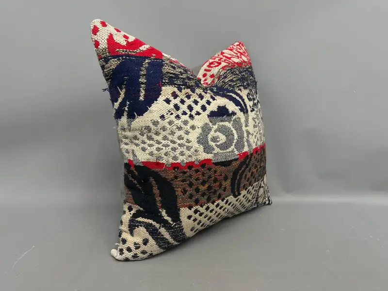 Retro Pillow Cover, Bench Pillow Cover, Turkish Pillow, Pillow Cover, Kilim Pillow Cover, Ethnical Kilim Rug Pillow, 20x20 Red Cushion - 2