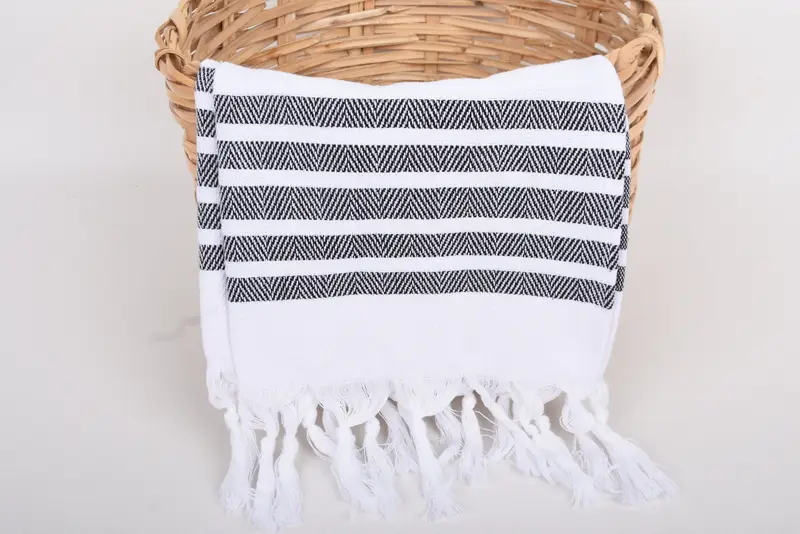 36x24 Cotton Herringbone Towel, Bachelor Bachelorette Party Favors, Monogram Towels, Personalized Dish Towel, Bridesmaid Gifts, Bathroom Towels - 5