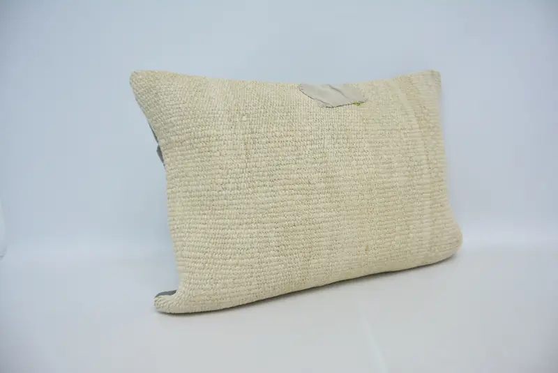Pillow for Sofa, Handwoven Cushion Case, 20x28 White Cushion, Kilim Pillow, Retro Cushion, Pillow Sham, Home Decor Pillow, Authentic Pillow - 3