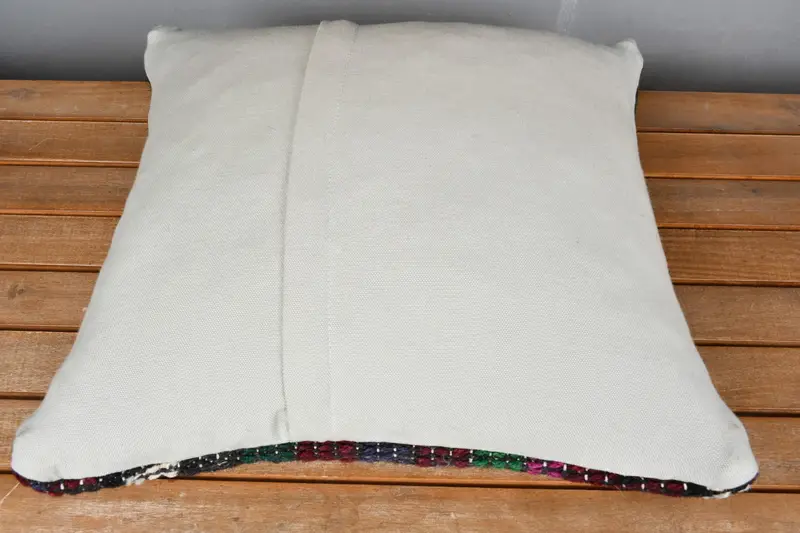 Office Chair Pillow Sham, Turkish Kilim Pillow, Cushion Case, Boho Pillow Sham Cover, Interior Designer Pillow, 18x18 Red Pillow Case - 5