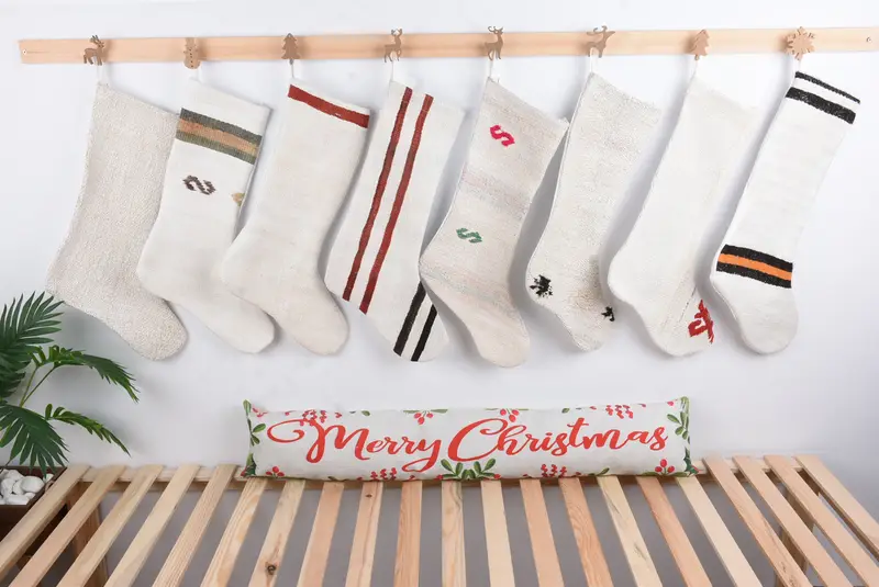 Noel Süsleri Deseni, 8 İnç Kilim Çorabı