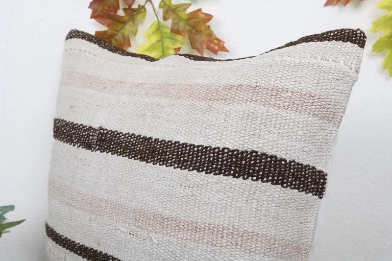Vintage Kilim Pillow, Interior Designer Pillow, Wool Kilim Pillow Pillow Sham, 18x18 White Pillow Sham, Cushion Case, Kilim Pillow - 5