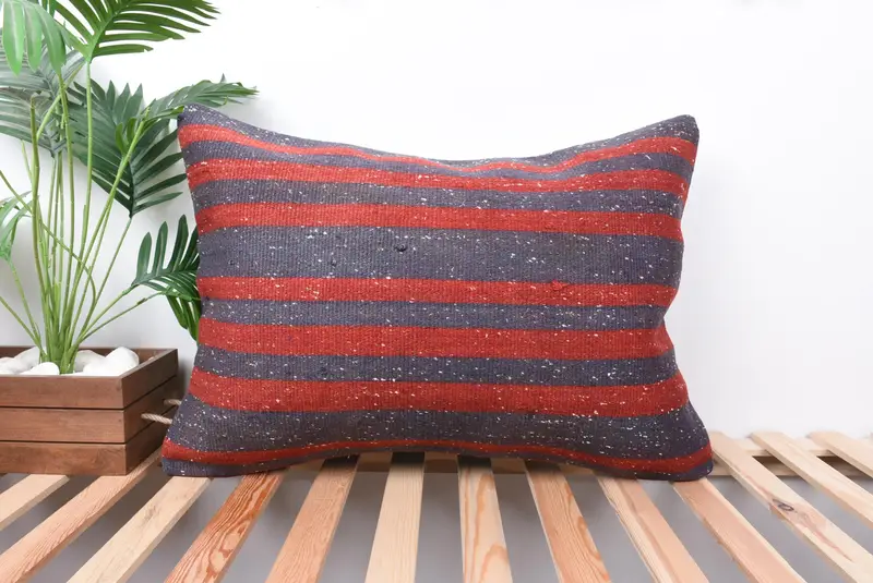 Seat Pillow, Turkish Kilim Pillow, Meditation Pillow, Pillow Case, Antique Pillows, 20x28 Red Pillow, Gift Pillow, Handmade Pillow - 1
