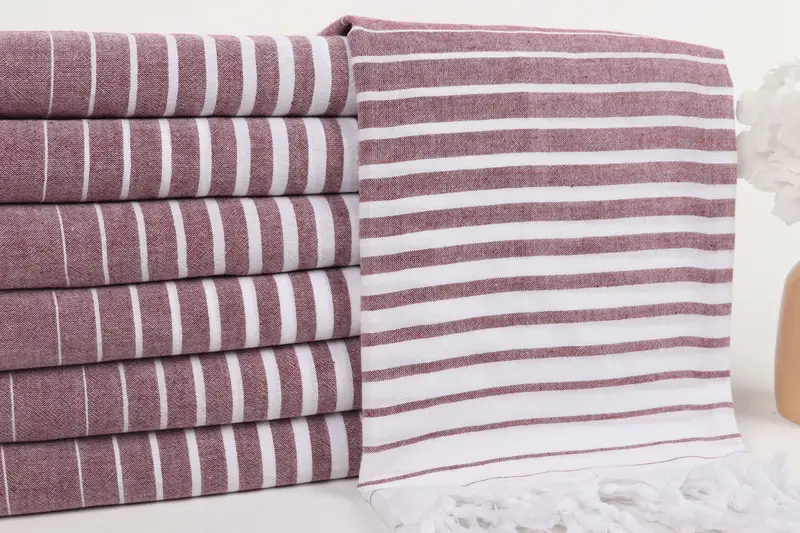 Bachelorette Party Decorations, Large Turkish Towel, Personalized Wedding Gift For Couple, Guest Towel, Beach Towel Bulk, 68x36 Cotton Striped Towel - 2