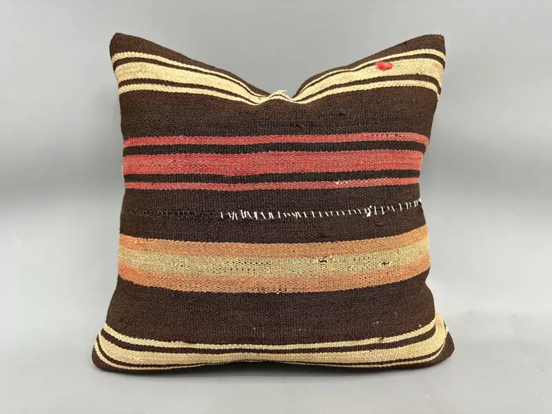 Pillow for Sofa, Antique Pillows, Boho Throw Pillow, 18x18 Red Pillow Case, Vintage Pillow, Rustic Pillow Cover, Pillow Sham, Tribal Cushion Cover - 1