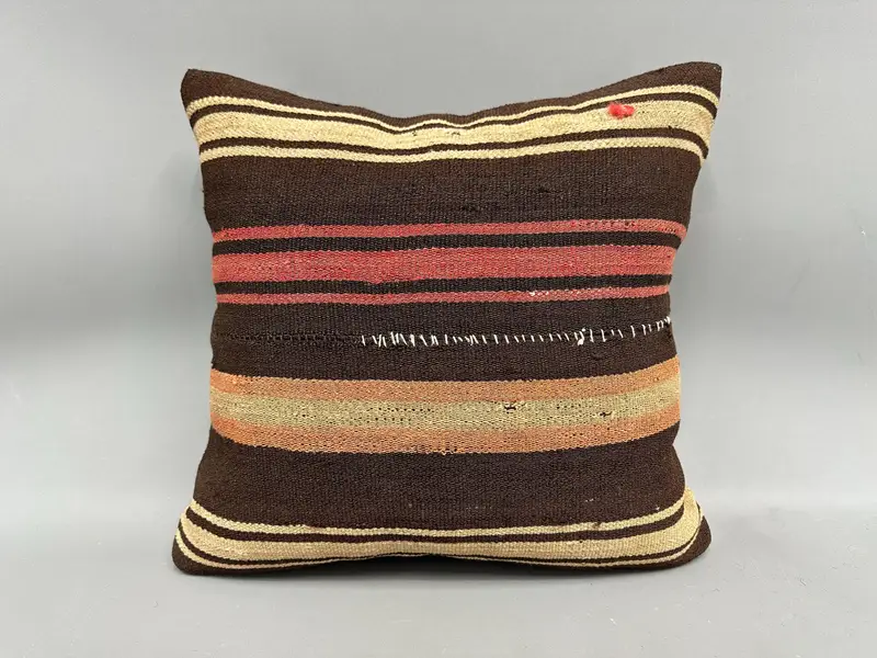 Pillow for Sofa, Antique Pillows, Boho Throw Pillow, 18x18 Red Pillow Case, Vintage Pillow, Rustic Pillow Cover, Pillow Sham, Tribal Cushion Cover - 4