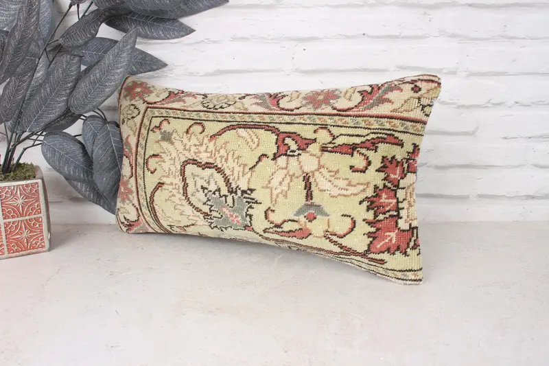 Tapestry Pillow Sham, Boho Pillow, 10x20 Green Pillow Cover, Vintage Cushion Case, Pillow for Couch, Boho Pillow Sham Cover, Pillow Cover - 4