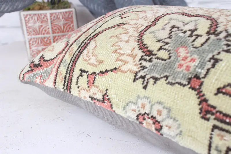 Tapestry Pillow Sham, Boho Pillow, 10x20 Green Pillow Cover, Vintage Cushion Case, Pillow for Couch, Boho Pillow Sham Cover, Pillow Cover - 6