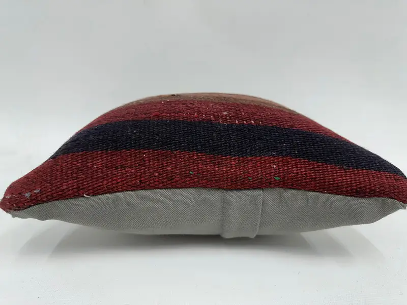 Ethnical Kilim Rug Pillow, Lounge Throw Cushion Case, Kilim Cushion Sham, 16x16 Red Pillow Case, Gift Pillow, Pillow Sham, Rustic Pillow - 5