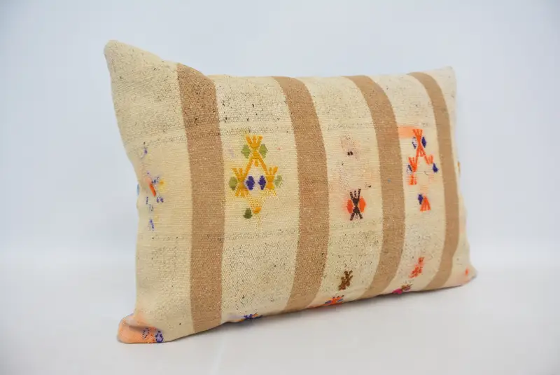 Geometric Embroidered Throw Pillow, 20x28 Inches Size Pillow - 3