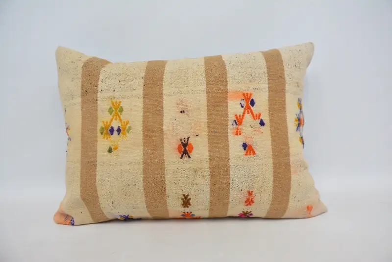 Geometric Embroidered Throw Pillow, 20x28 Inches Size Pillow - 1