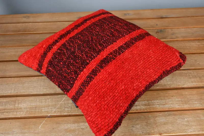 Pillow Case, Bolster Throw Cushion Case, Garden Cushion, Comfy Throw Cushion, 12x12 Red Pillow, Turkish Pillow, Gift Pillow, Pillow for Sofa - 2