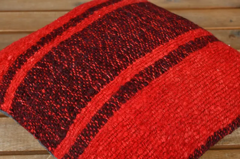 Pillow Case, Bolster Throw Cushion Case, Garden Cushion, Comfy Throw Cushion, 12x12 Red Pillow, Turkish Pillow, Gift Pillow, Pillow for Sofa - 3