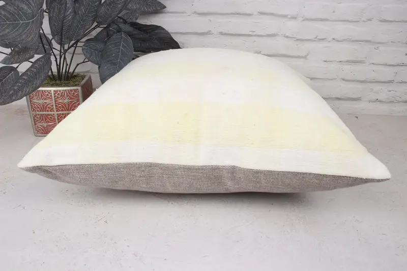 Cushion Case, Vintage Kilim Pillow, Handmade Kilim Cushion, 18x18 White Pillow, Home Decor Pillow, Authentic Pillow Case, Accent Throw Cushion Case - 5