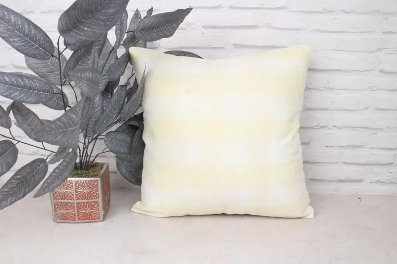 Cushion Case, Vintage Kilim Pillow, Handmade Kilim Cushion, 18x18 White Pillow, Home Decor Pillow, Authentic Pillow Case, Accent Throw Cushion Case - 1