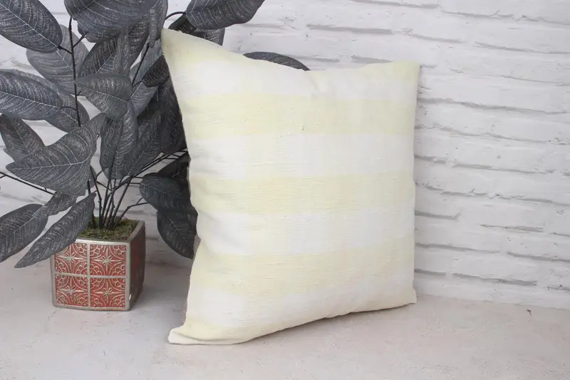 Cushion Case, Vintage Kilim Pillow, Handmade Kilim Cushion, 18x18 White Pillow, Home Decor Pillow, Authentic Pillow Case, Accent Throw Cushion Case - 3