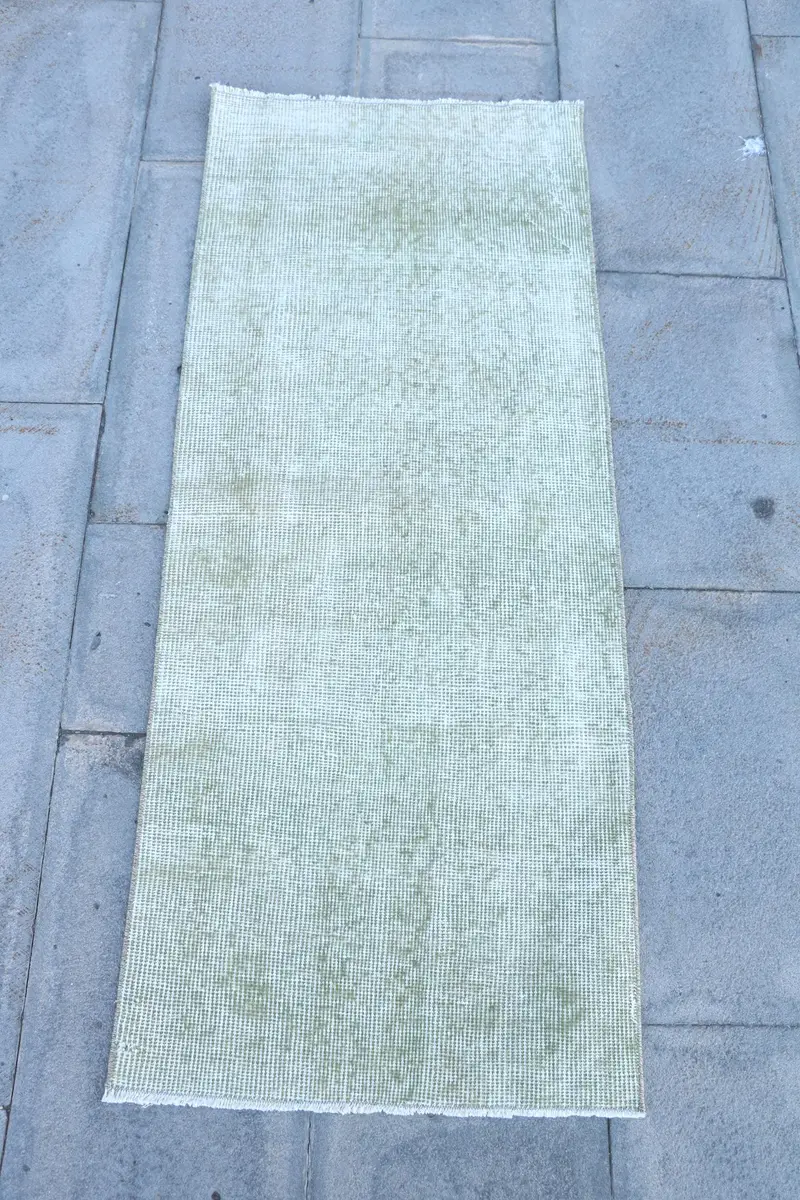 Teppich mit grünem Rand, 1,8 x 4,4 Fuß, elegantes Dekor