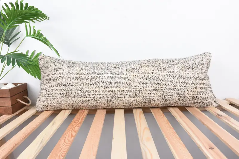 12x36 White Cushion, Boho Pillow Sham Cover, Antique Pillows, Decorative Pillow Case, Vintage Kilim Throw Pillow, Cushion Cover - 1