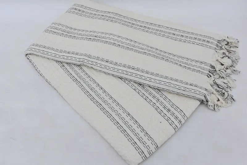 Bachelorette Party Gifts Bridesmaids, Turkish Bedspread, Personalized Gifts, Woven Blanket, Tablecloth, Organic Throw, 96x70 Cotton Striped Towel - 4