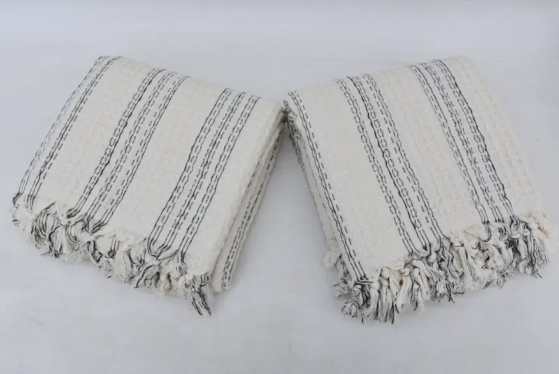 Bachelorette Party Gifts Bridesmaids, Turkish Bedspread, Personalized Gifts, Woven Blanket, Tablecloth, Organic Throw, 96x70 Cotton Striped Towel - 6