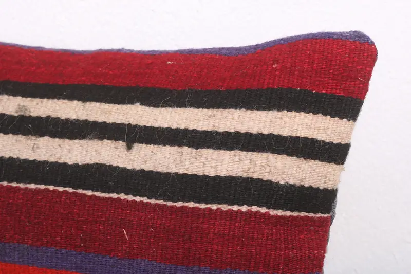 Cushion Case, Kilim Pillow, Home Decor Pillow, Vintage Kilim Throw Pillow, 12x20 Red Pillow Case, Seat Pillow Cover, Accent Throw Cushion Cover - 5