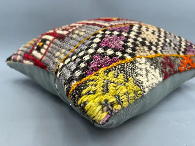 Pillow, Oriental Cushion Cover, 18x18 Purple Pillow Sham, Turkish Pillow, Bohemian Cushion Pillow Case, Throw Kilim Pillow, Home Decor Pillow - 6