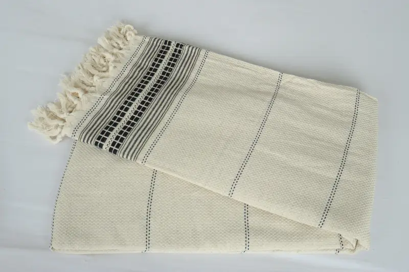 Turkish Cotton Throw Blanket, Bridesmaid Gifts, Custom Wedding Gifts, Boyfriend Gift, 96x94 Linen Striped Towel, Shower Curtain, Throw Blanket Couch - 6