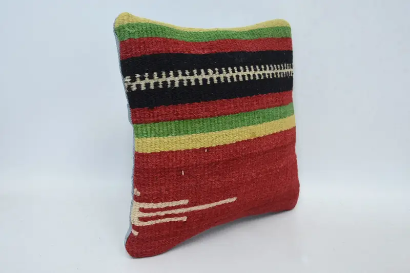 Luxury Cushion, Throw Kilim Pillow, Boho Pillow Sham Cover, Kilim Pillow Cover, Pillow Case, 12x12 Red Cushion Cover, Neutral Cushion Case - 3
