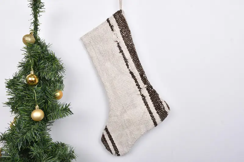 Noel Süsleri Deseni, 7 İnç Geniş Tatil Çorabı