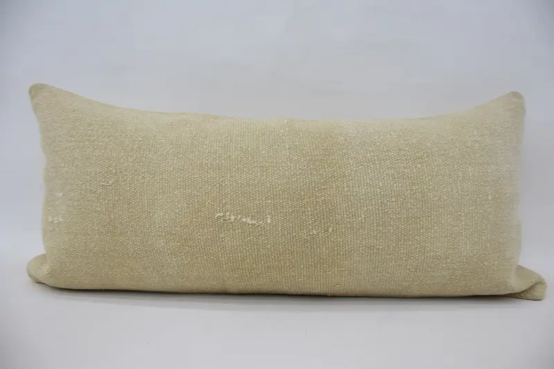 Gift Pillow, Turkish Rugs Cushion Cover, 16x36 Beige Cushion Cover, Vintage Pillow, Cushion Case, Ottoman Pillow Case, Vintage Kilim Throw Pillow - 1