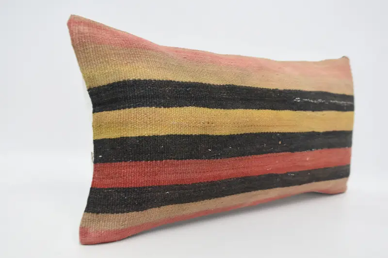 Kilim Pillow Cover, Throw Kilim Pillow, 12x24 Red Pillow Cover, Boho Pillow Sham Cover, Decorative Cushion Case, Pillow Case - 3