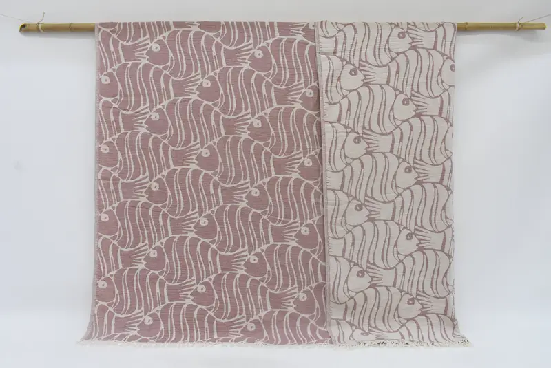 Bachelorette Dark Brick Fish Pattern Throw Blanket, 95x71 Inches