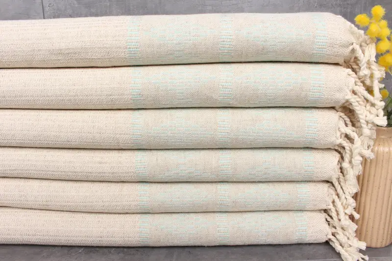 Personalized Dish Towel Mint Kilim Design, 20x40 Inches Linen Towel