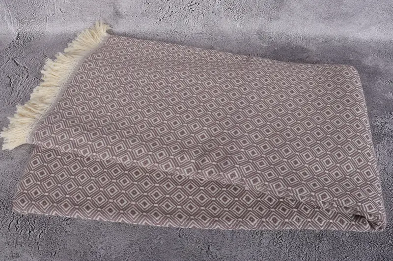 92x76 Cotton Diamond Towel, Boyfriend Christmas Gift, Bachelorette Gifts, Woven Blanket, Woven Throw Blanket, Beach Theme Wedding Gift - 6