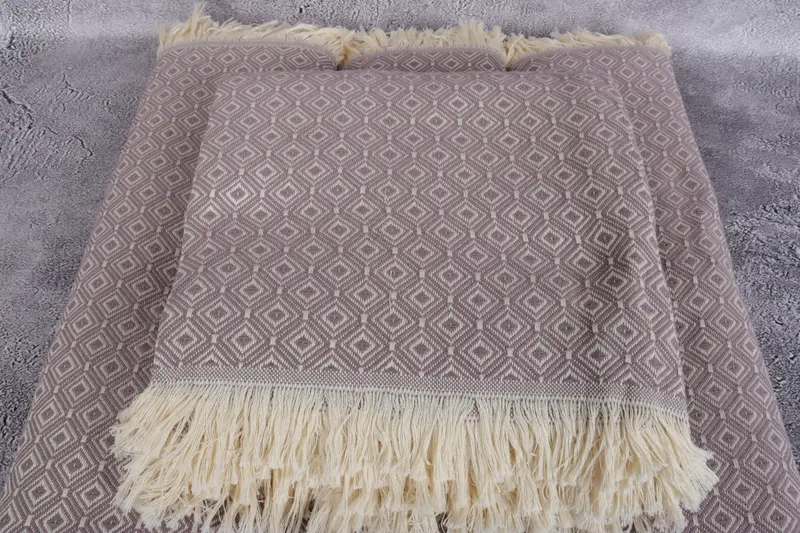 92x76 Cotton Diamond Towel, Boyfriend Christmas Gift, Bachelorette Gifts, Woven Blanket, Woven Throw Blanket, Beach Theme Wedding Gift - 4